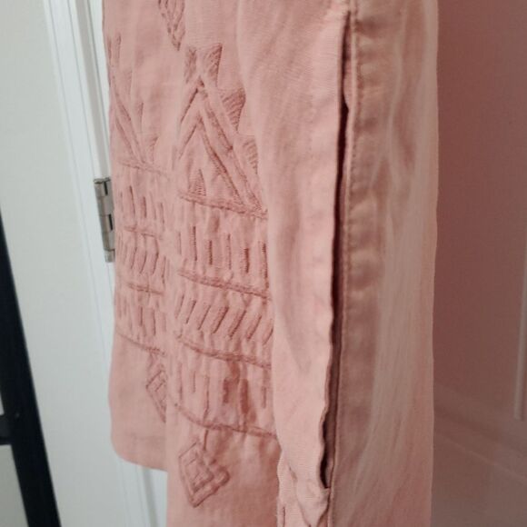 C&C California Sleeveless Artesian 100% Linen Embroderied Midi Drsss, Med - Picture 4 of 6